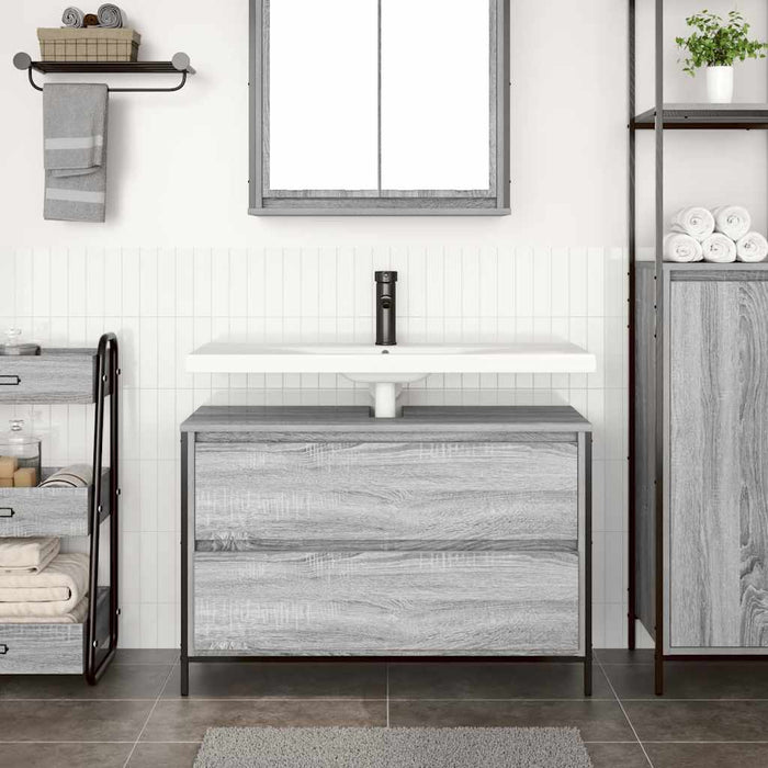 Dulap pentru baie cu sertare Gri Sonoma 90x34,5x60 cm - WALTI WALTI