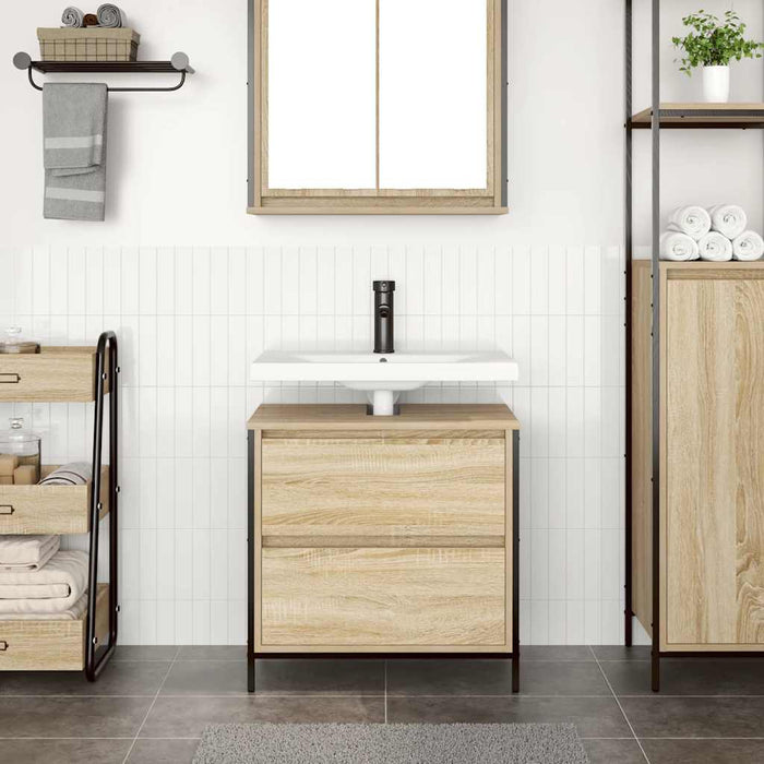 Dulap pentru baie cu sertare Stejar Sonoma 60x34,5x60 cm - WALTI WALTI