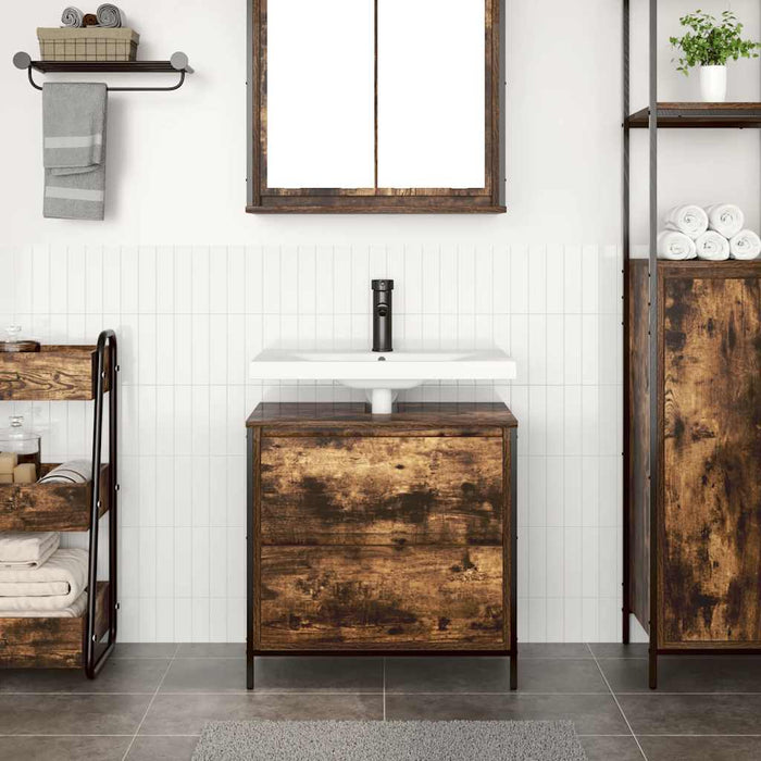 Dulap pentru baie cu sertare stejar afumat 60x34,5x60 cm - WALTI WALTI