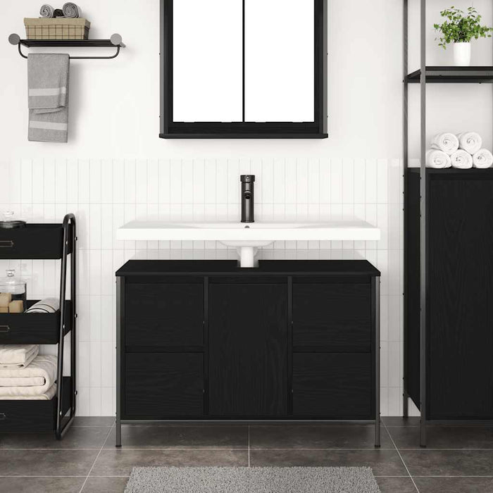 Dulap pentru chiuvetă cu sertare Stejar negru 90x34,5x60 cm - WALTI WALTI