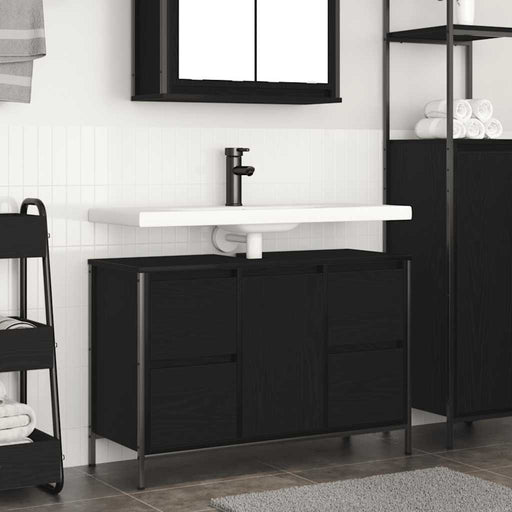 Dulap pentru chiuvetă cu sertare Stejar negru 90x34,5x60 cm - WALTI WALTI