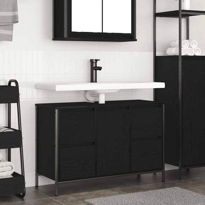 Dulap pentru chiuvetă cu sertare Stejar negru 90x34,5x60 cm - WALTI WALTI