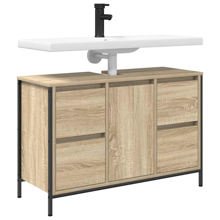 Dulap pentru chiuvetă cu sertare Stejar Sonoma 90x34,5x60 cm - WALTI WALTI