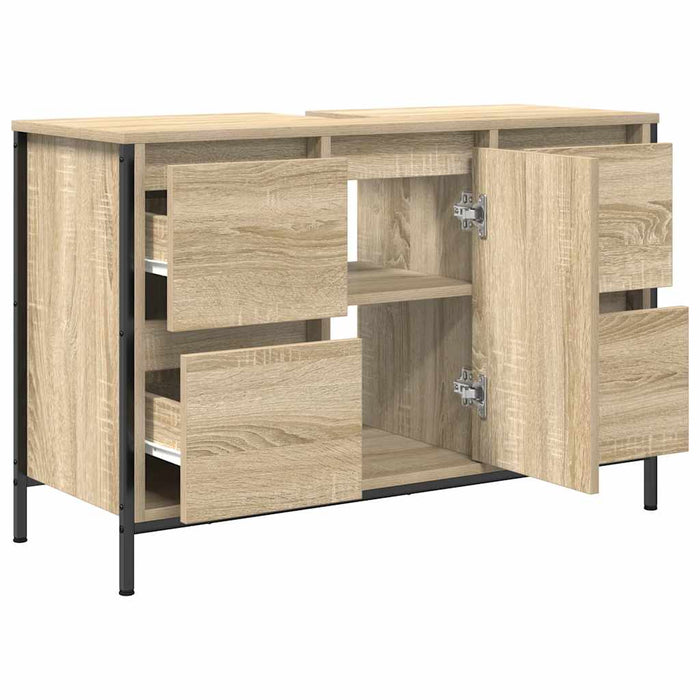 Dulap pentru chiuvetă cu sertare Stejar Sonoma 90x34,5x60 cm - WALTI WALTI