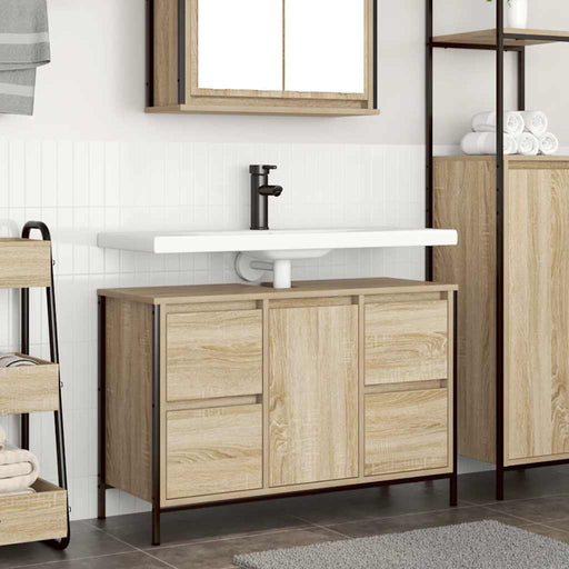 Dulap pentru chiuvetă cu sertare Stejar Sonoma 90x34,5x60 cm - WALTI WALTI