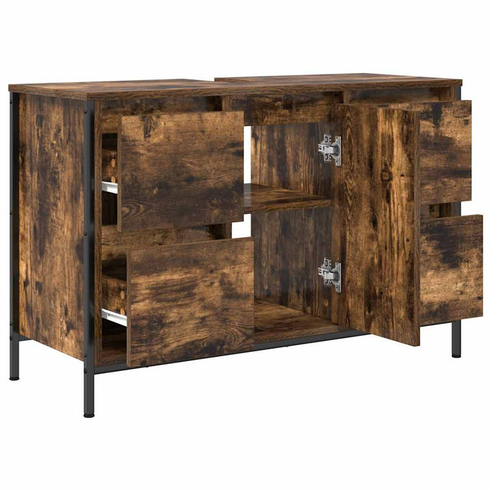 Dulap lavoar cu sertare stejar afumat 90x34,5x60 cm - WALTI WALTI