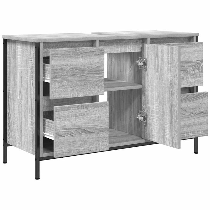 Dulap pentru chiuvetă cu sertare Gri Sonoma 90x34,5x60 cm - WALTI WALTI