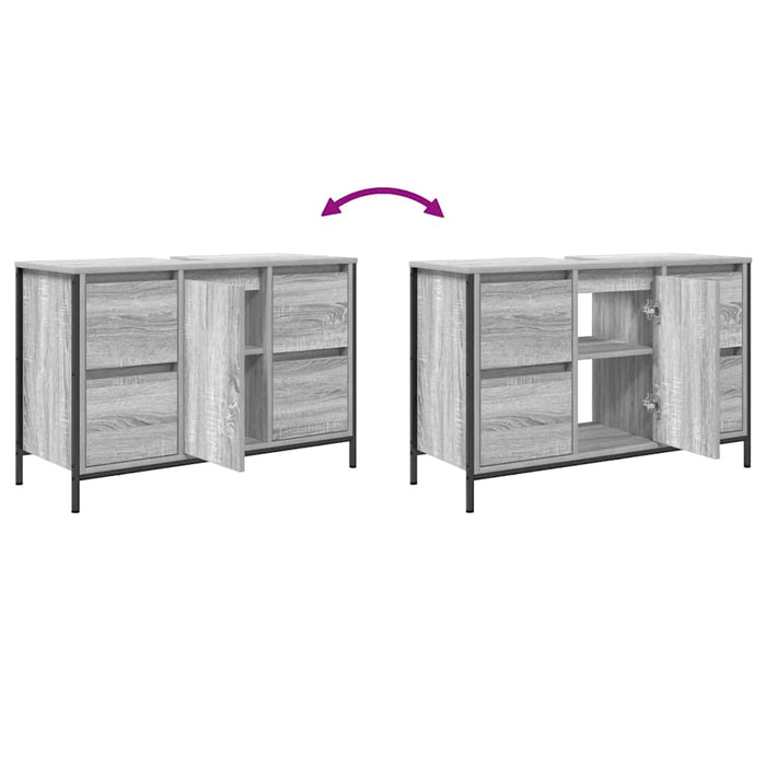 Dulap pentru chiuvetă cu sertare Gri Sonoma 90x34,5x60 cm - WALTI WALTI