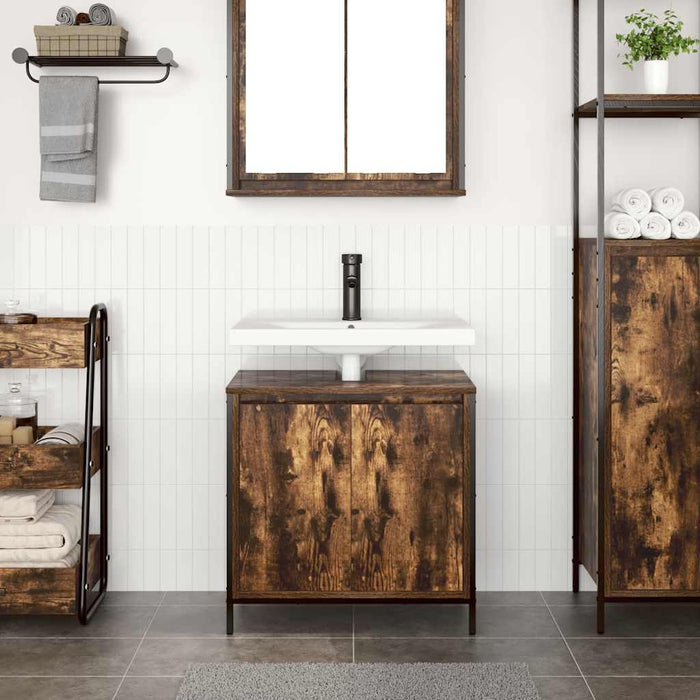 Dulap pentru lavoar baie stejar afumat 60x34,5x60 cm - WALTI WALTI