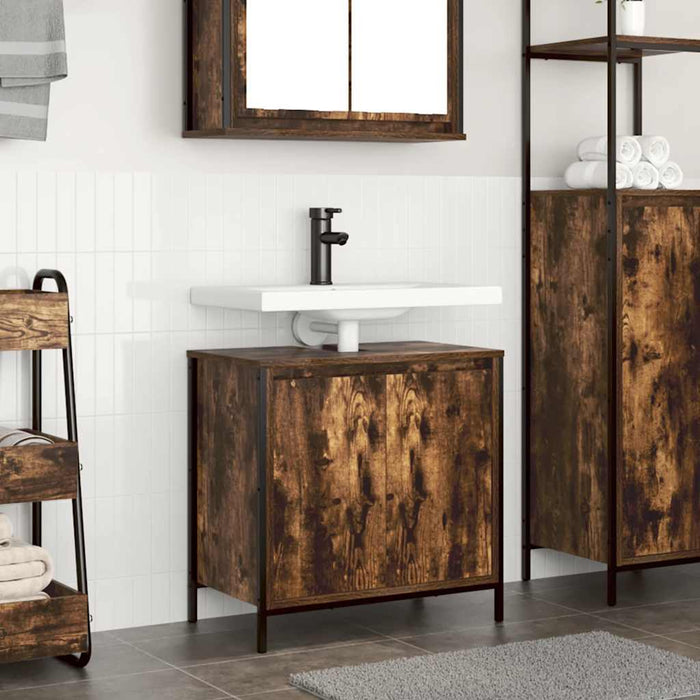 Dulap pentru lavoar baie stejar afumat 60x34,5x60 cm - WALTI WALTI