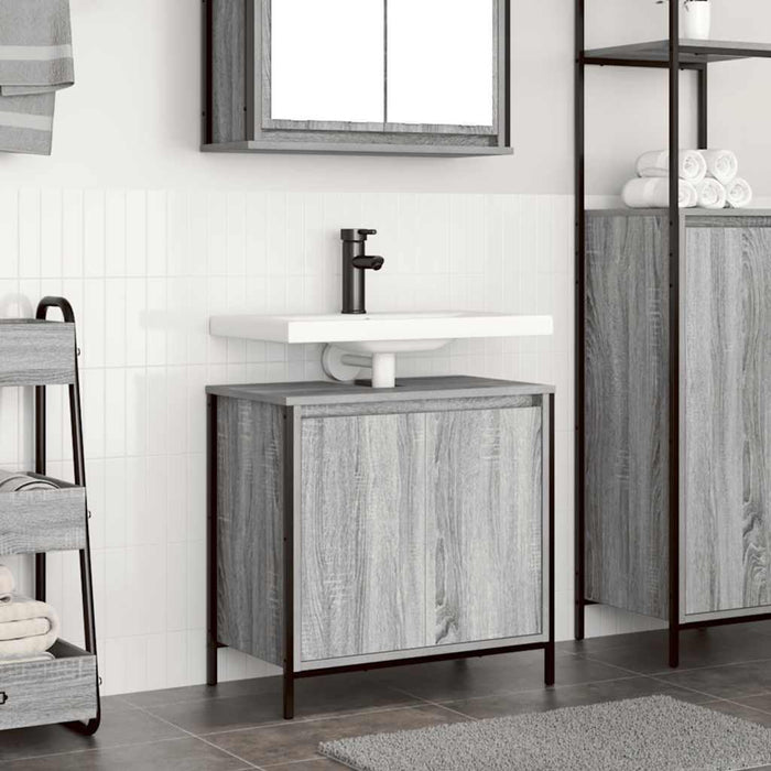 Dulap pentru lavoar baie gri Sonoma 60x34,5x60 cm - WALTI WALTI