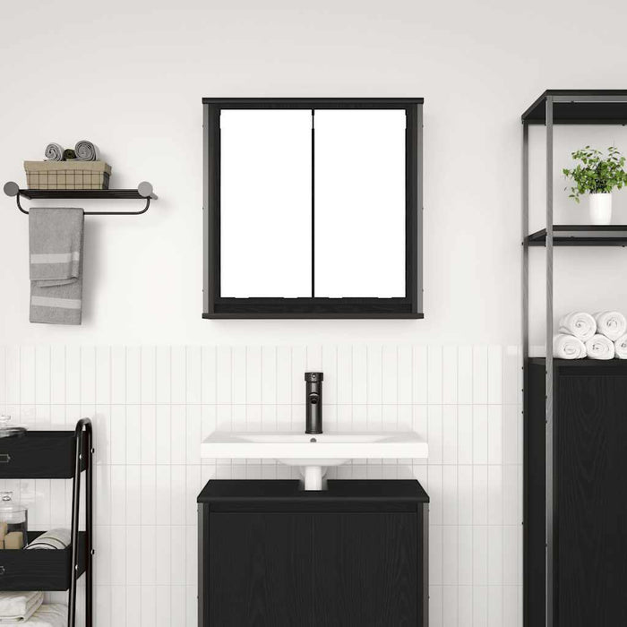 Dulap de baie cu oglindă stejar negru 60x21x60 cm - WALTI WALTI