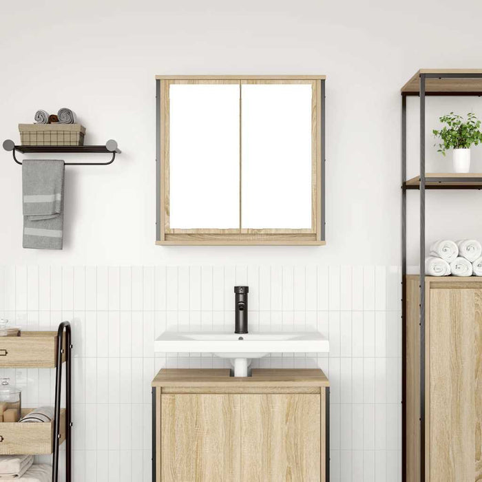 Dulap de baie cu oglindă Stejar Sonoma 60x21x60 cm - WALTI WALTI