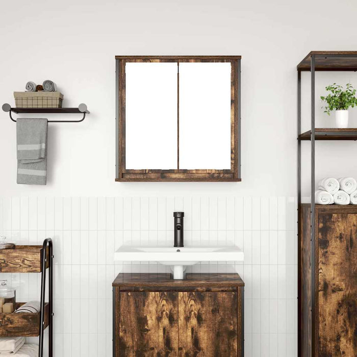 Dulap de baie cu oglindă stejar afumat 60x21x60 cm - WALTI WALTI