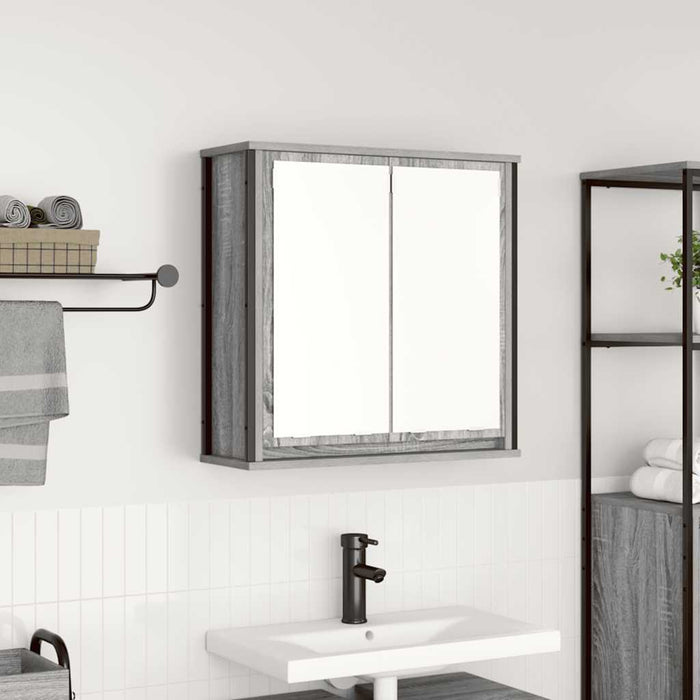 Dulap de baie cu oglindă Gri Sonoma 60x21x60 cm - WALTI WALTI