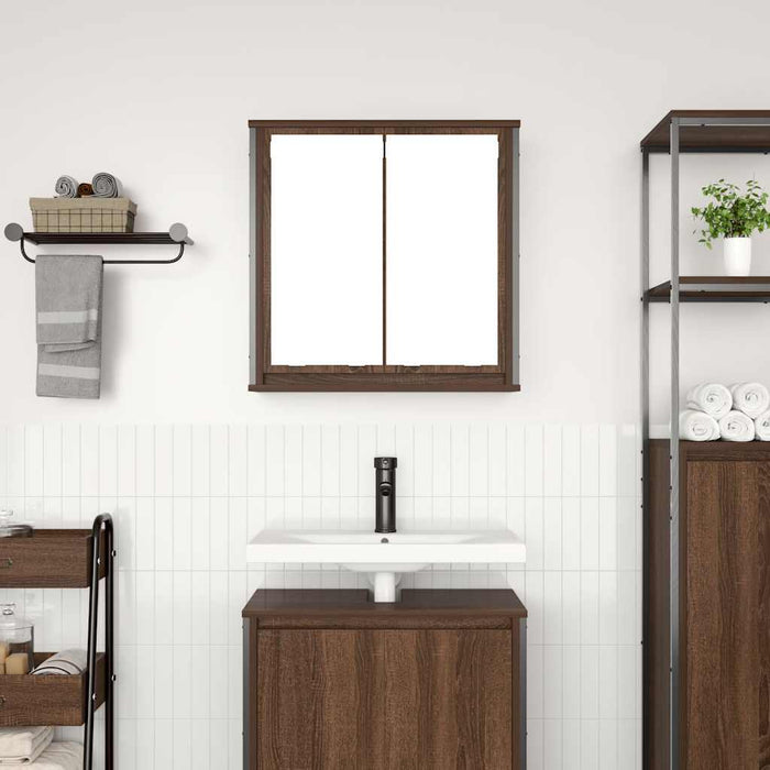 Dulap de baie cu oglindă stejar maro 60x21x60 cm - WALTI WALTI