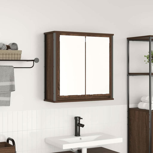 Dulap de baie cu oglindă stejar maro 60x21x60 cm - WALTI WALTI
