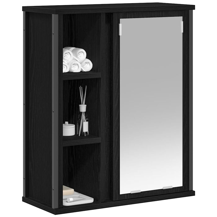 Dulap de baie cu oglindă stejar negru 50x21x60 cm - WALTI WALTI