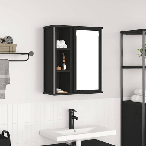 Dulap de baie cu oglindă stejar negru 50x21x60 cm - WALTI WALTI