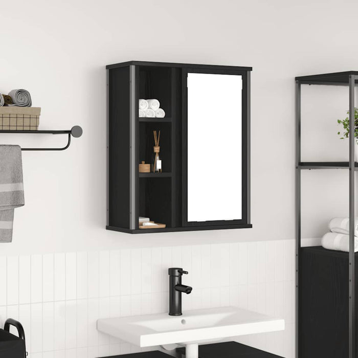 Dulap de baie cu oglindă stejar negru 50x21x60 cm - WALTI WALTI