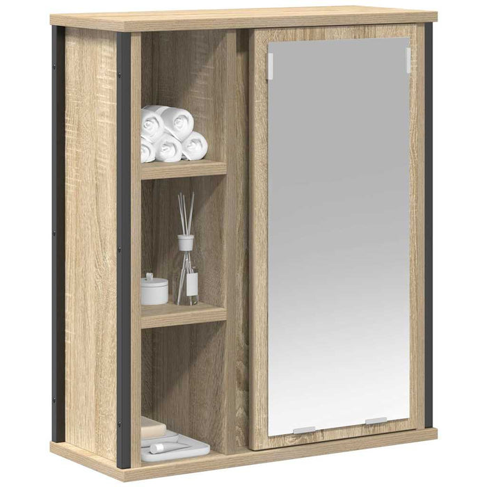 Dulap de baie cu oglindă Stejar Sonoma 50x21x60 cm - WALTI WALTI