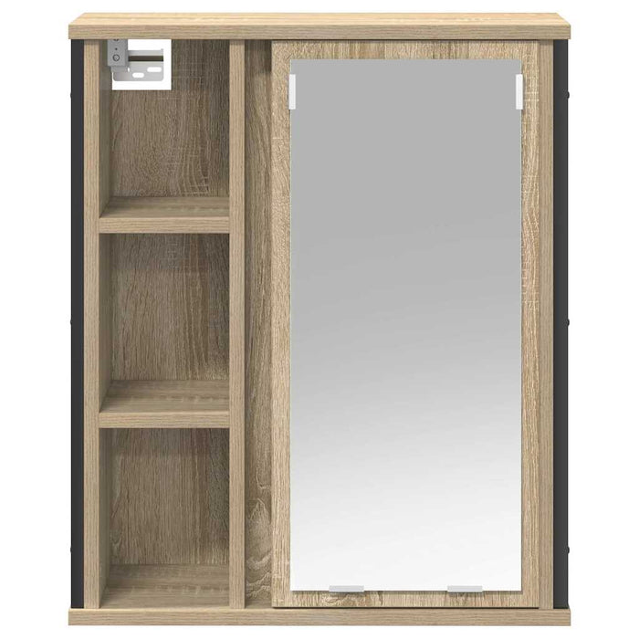Dulap de baie cu oglindă Stejar Sonoma 50x21x60 cm - WALTI WALTI