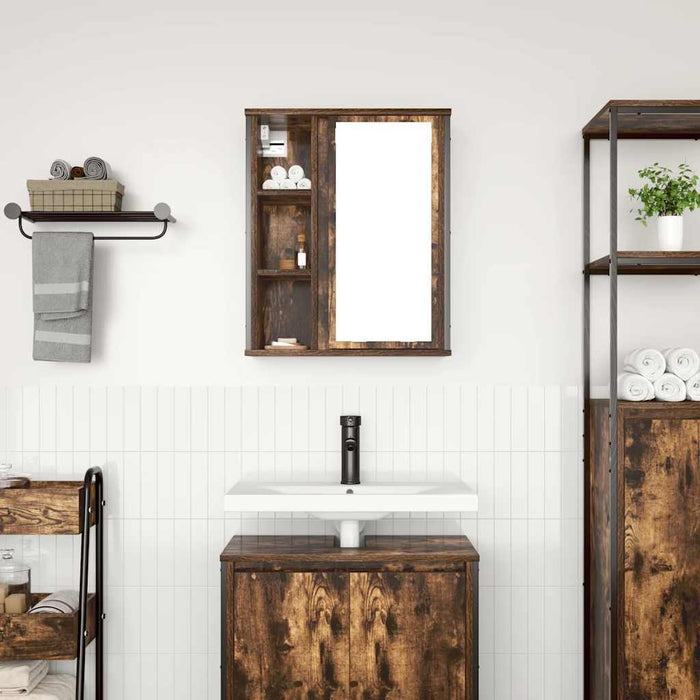 Dulap de baie cu oglindă stejar afumat 50x21x60 cm - WALTI WALTI