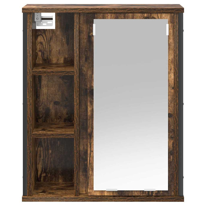 Dulap de baie cu oglindă stejar afumat 50x21x60 cm - WALTI WALTI