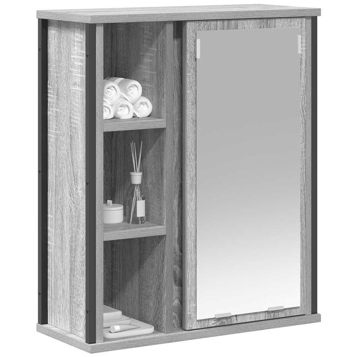 Dulap de baie cu oglindă gri Sonoma 50x21x60 cm - WALTI WALTI