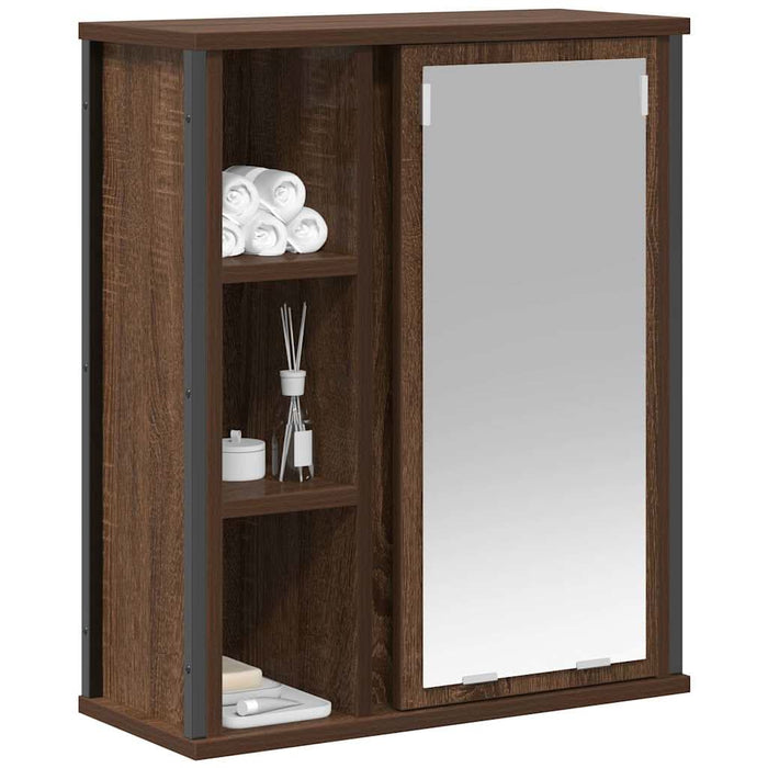 Dulap de baie cu oglindă stejar maro 50x21x60 cm - WALTI WALTI