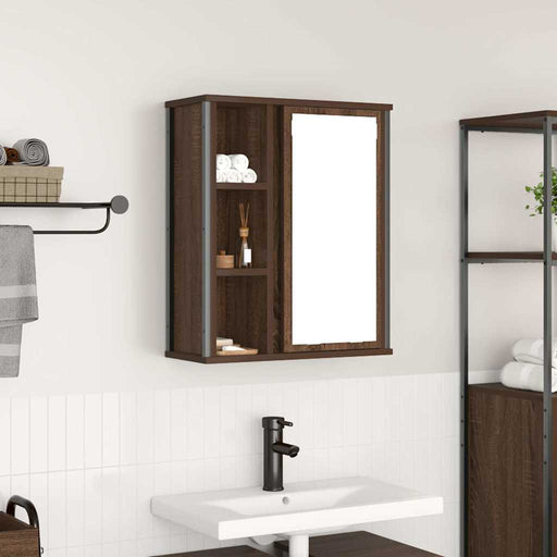 Dulap de baie cu oglindă stejar maro 50x21x60 cm - WALTI WALTI