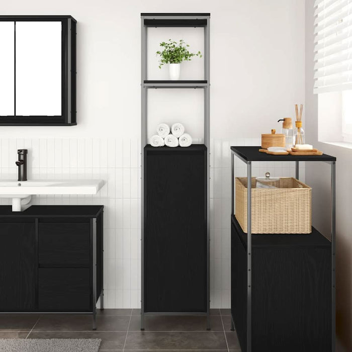 Dulap de baie cu rafturi Stejar negru 36x35x165 cm - WALTI WALTI