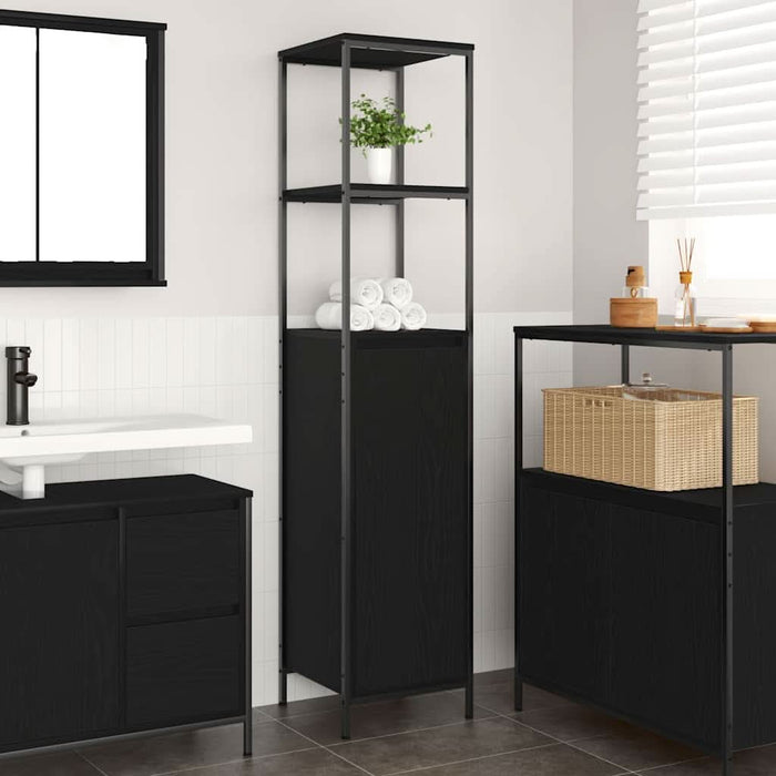 Dulap de baie cu rafturi Stejar negru 36x35x165 cm - WALTI WALTI