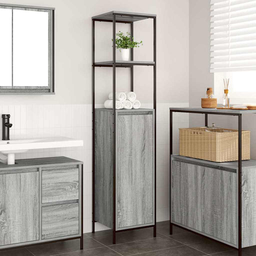 Dulap de baie cu rafturi Gri Sonoma 36x35x165 cm - WALTI WALTI