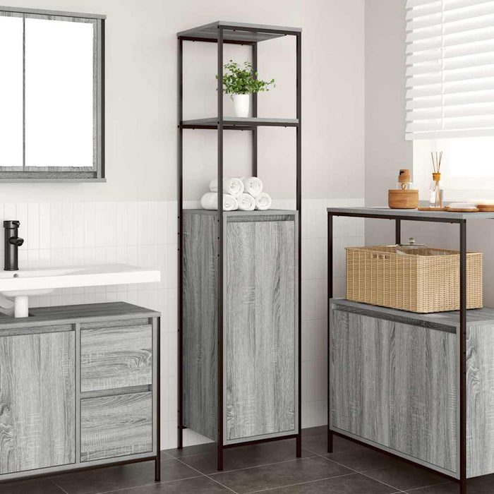 Dulap de baie cu rafturi Gri Sonoma 36x35x165 cm - WALTI WALTI