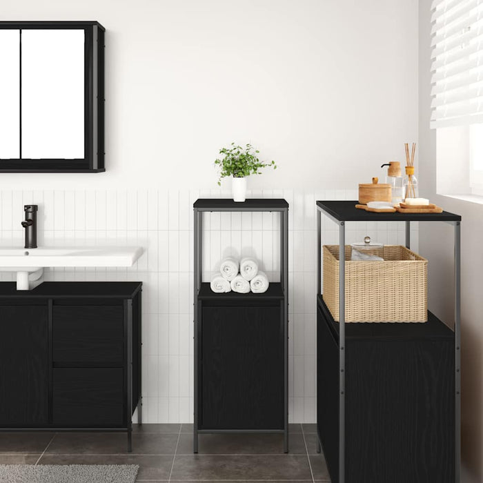 Dulap de baie cu rafturi Stejar negru 36x35x95 cm - WALTI WALTI
