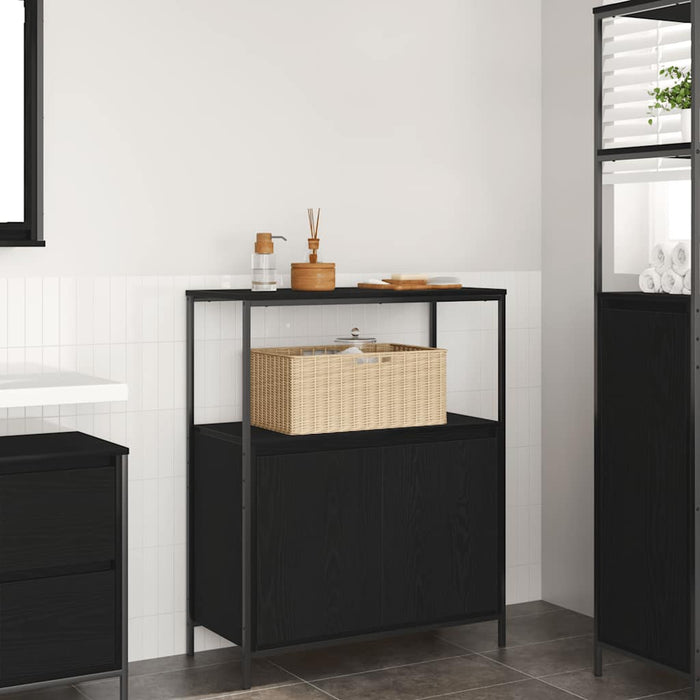 Dulap de baie cu rafturi Stejar negru 76,5x35x95 cm - WALTI WALTI