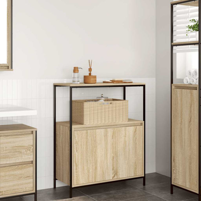 Dulap de baie cu rafturi Stejar Sonoma 76,5x35x95 cm - WALTI WALTI