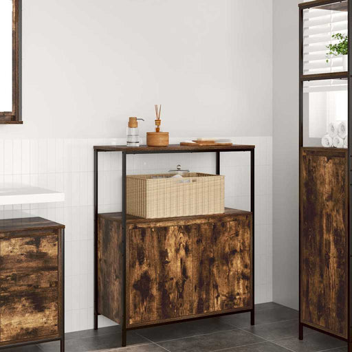 Dulap de baie cu rafturi stejar afumat 76,5x35x95 cm - WALTI WALTI