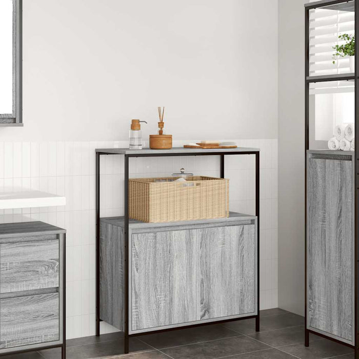 Dulap de baie cu rafturi Gri Sonoma 76,5x35x95 cm - WALTI WALTI