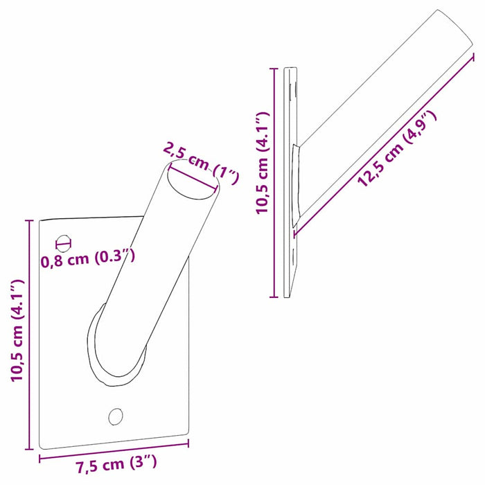 Suport pentru stâlp de steag Argintiu 10.5 x 7.5 cm Oțel - WALTI WALTI