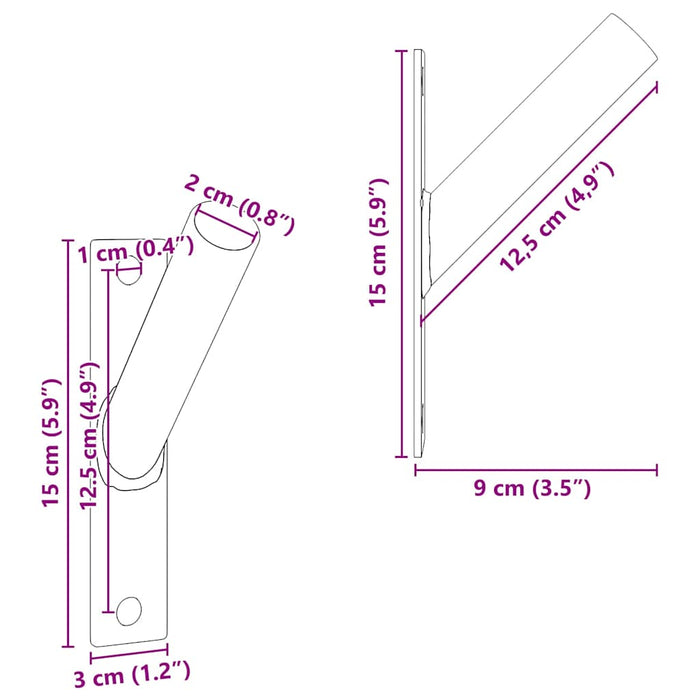 Suport pentru stâlp de steag Negru 15 x 3 cm Oțel - WALTI WALTI