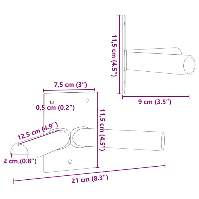 Suport pentru stâlp de steag Argintiu 11.5 x 7.5 cm Oțel - WALTI WALTI
