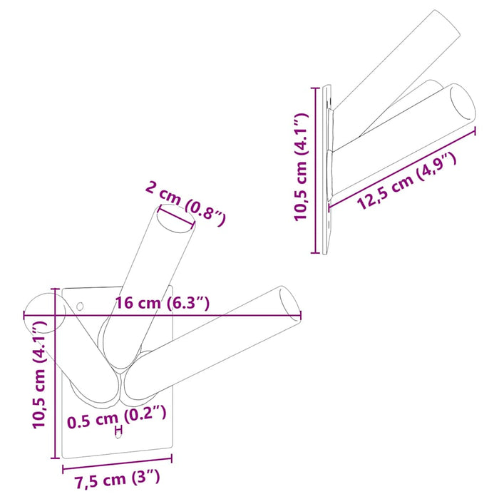 Suport pentru stâlp de steag Argintiu 10.5 x 7.5 cm Oțel - WALTI WALTI