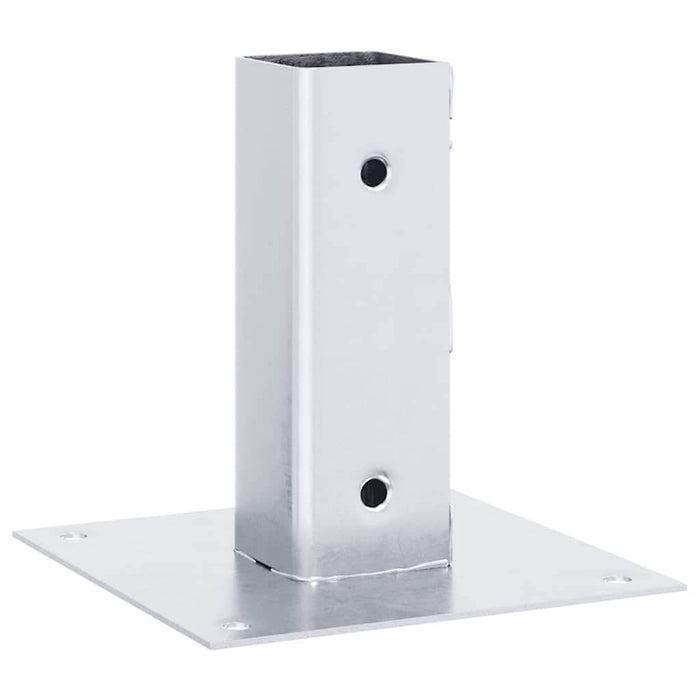 Baze stâlp pătrate 4 buc Argintiu 46x46 mm Oțel galvanizat WALTI