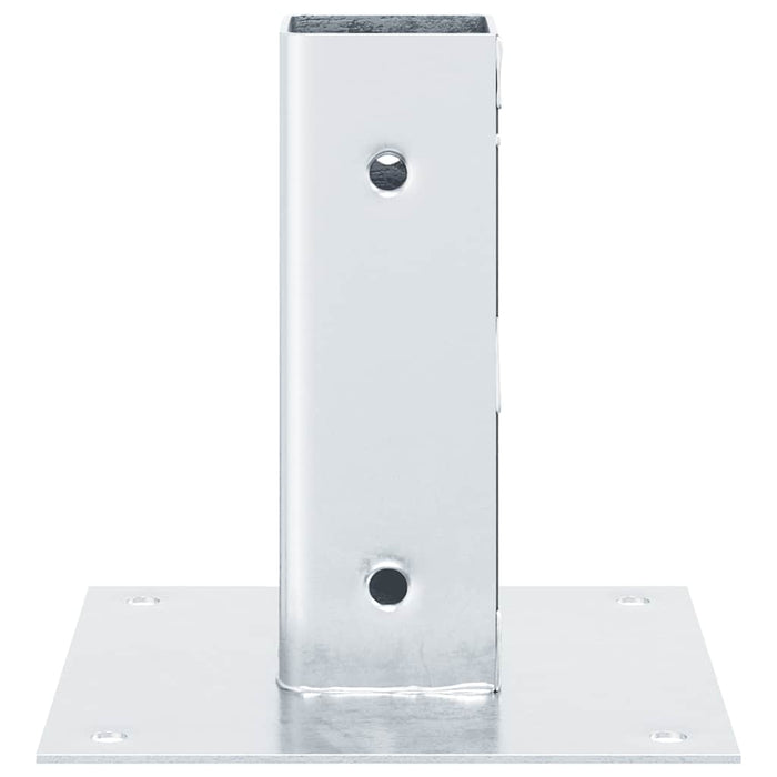 Baze stâlp pătrate 4 buc Argintiu 46x46 mm Oțel galvanizat WALTI