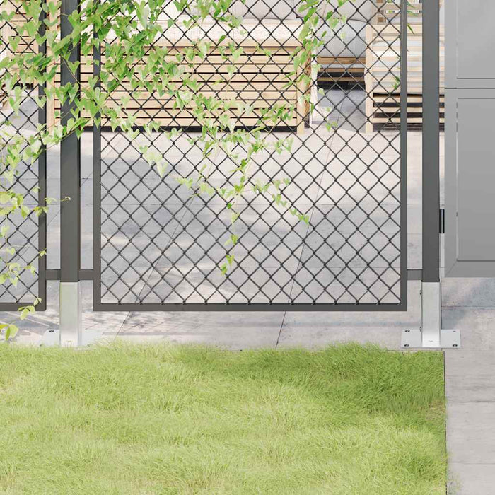 Baze stâlp pătrate 4 buc Argintiu 46x46 mm Oțel galvanizat WALTI