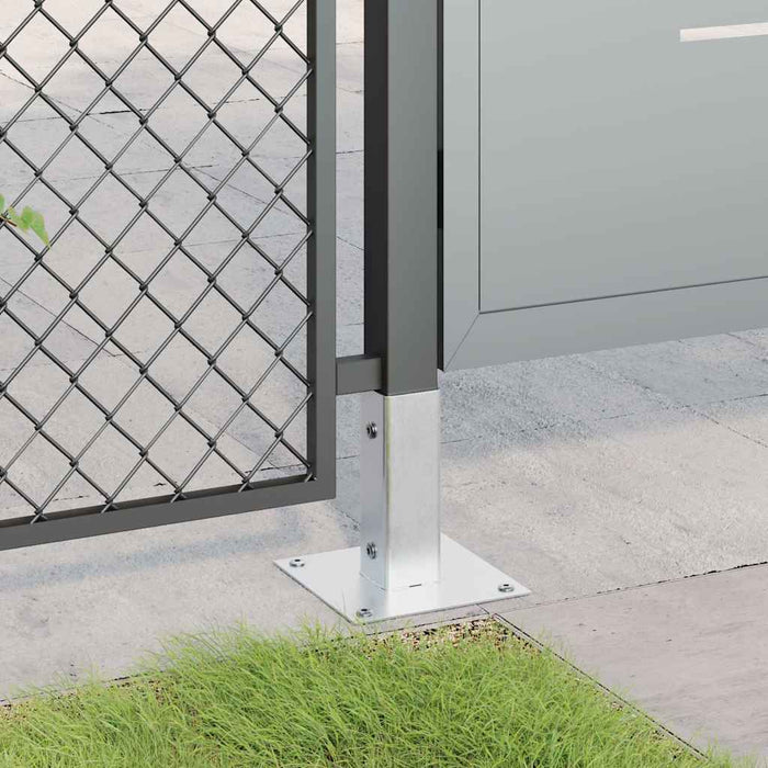 Baze stâlp pătrate 12 buc Argintiu 46x46 mm Oțel galvanizat WALTI