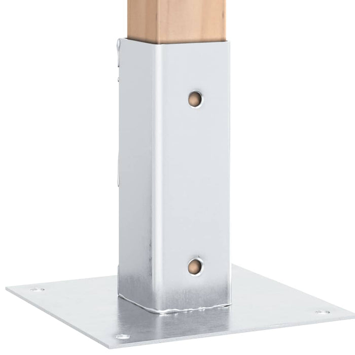 Baze stâlp pătrate 12 buc Argintiu 46x46 mm Oțel galvanizat WALTI