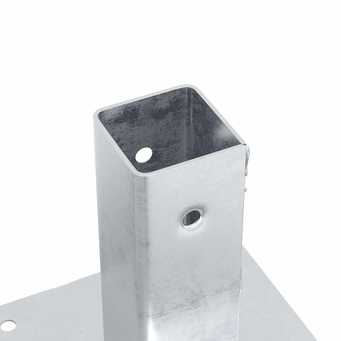 Baze stâlp pătrate 12 buc Argintiu 46x46 mm Oțel galvanizat WALTI